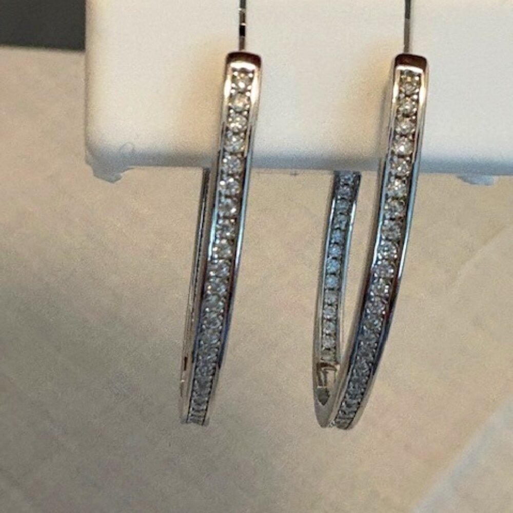 Moissanite Oval Hoop Earrings